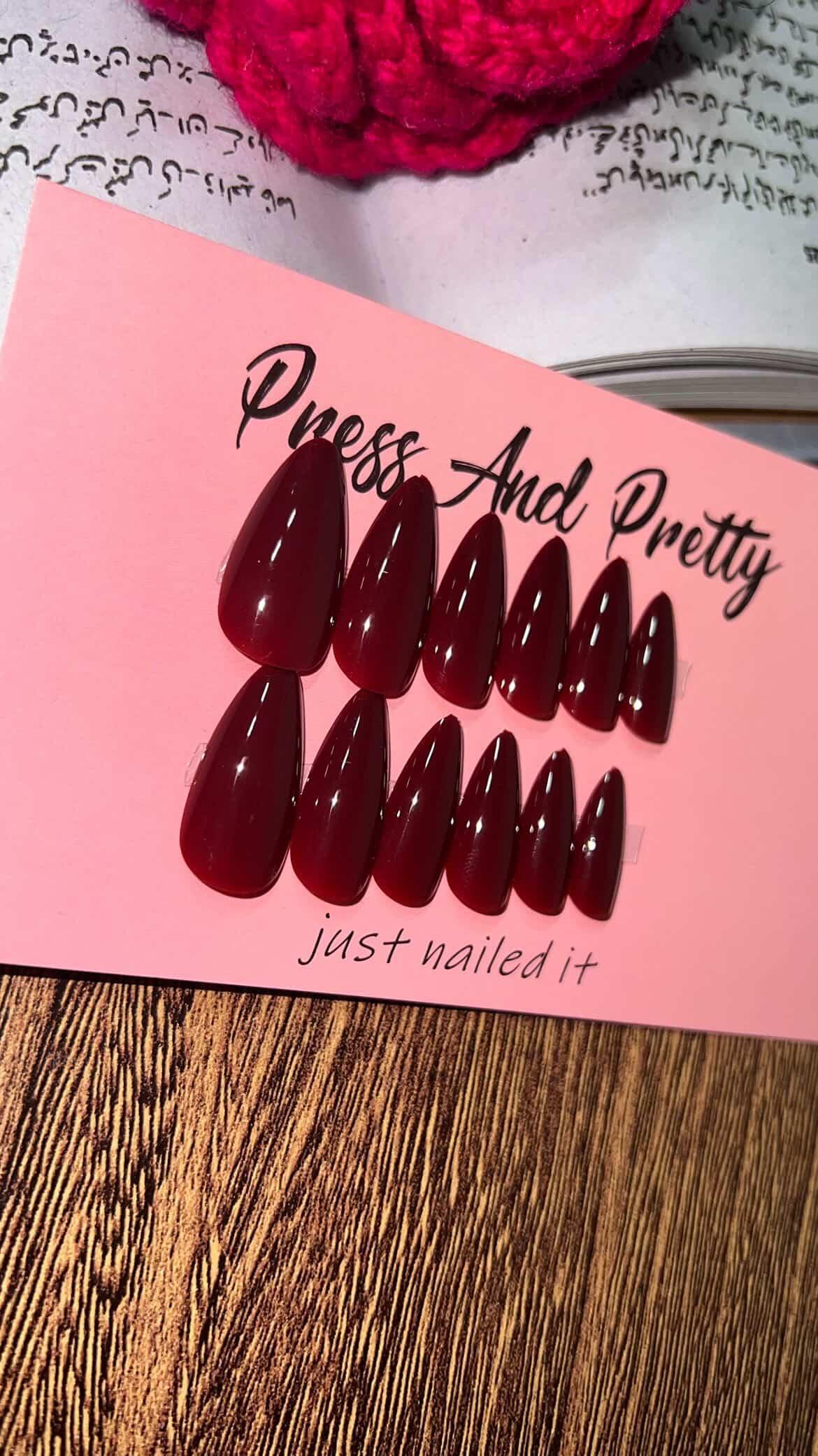 Cherry Red Nails | Long