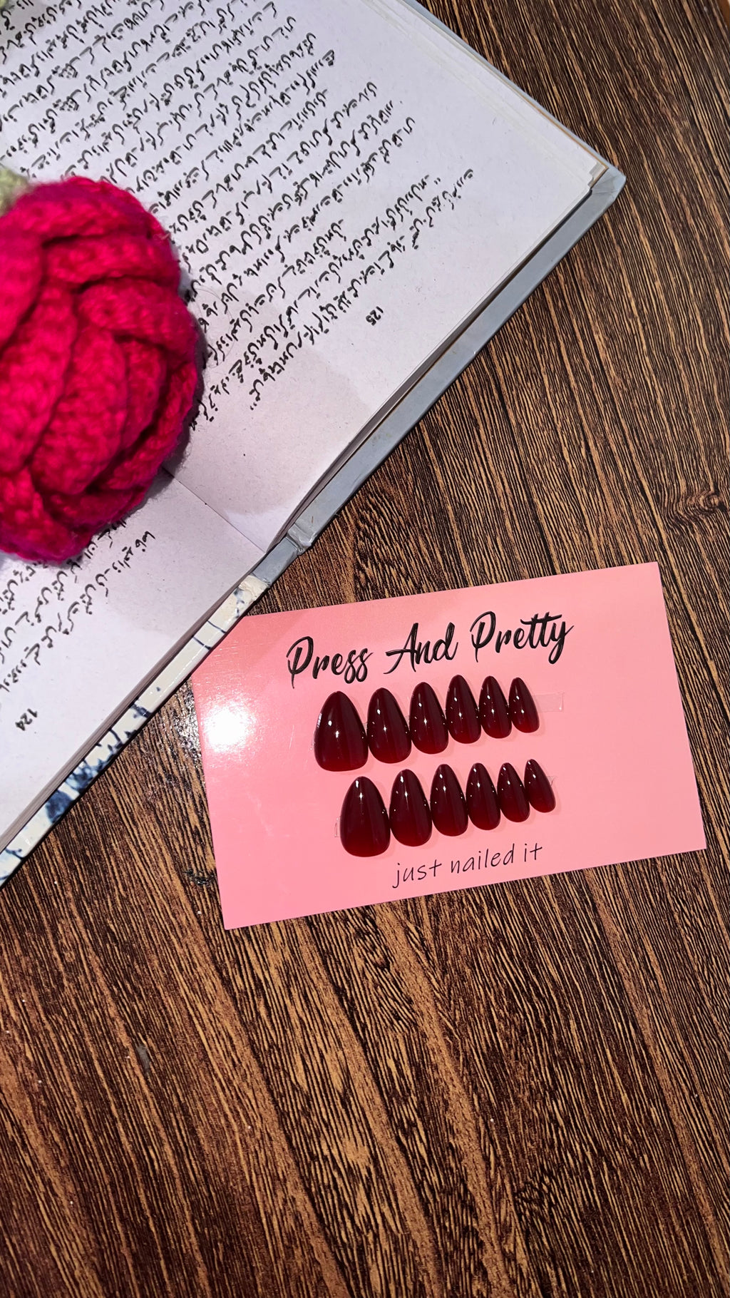 Cherry Red Nails | Short Almond