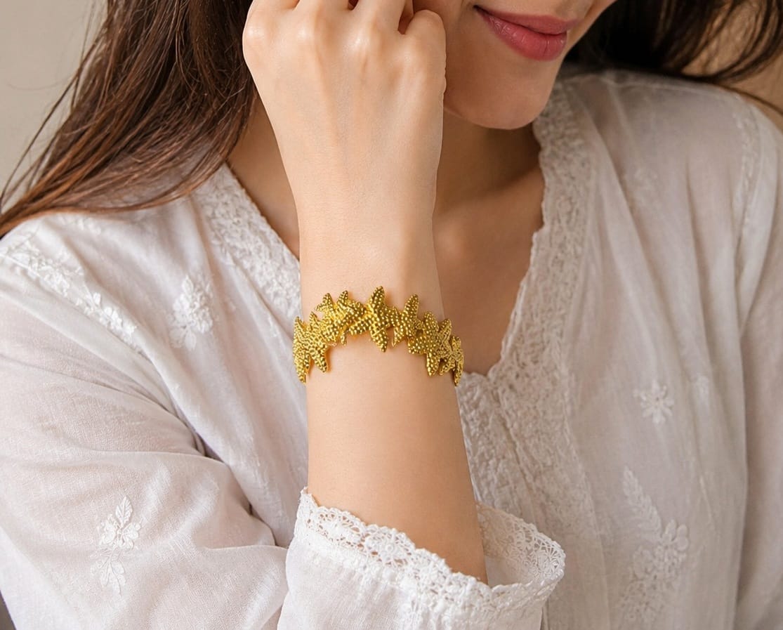 Golden Petal Cuff