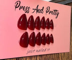 Cherry Red Nails | Short Almond