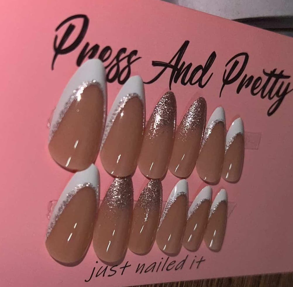 Glitter French Nails